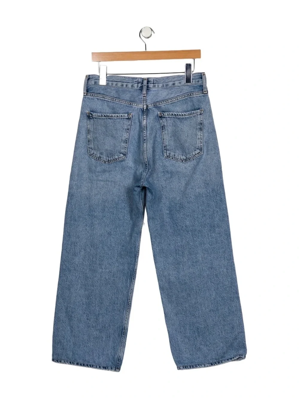 AGOLDE Ren Jeans Size 28 High Rise Straight Leg Light Wash Cropped 90s Denim - Picture 3 of 3
